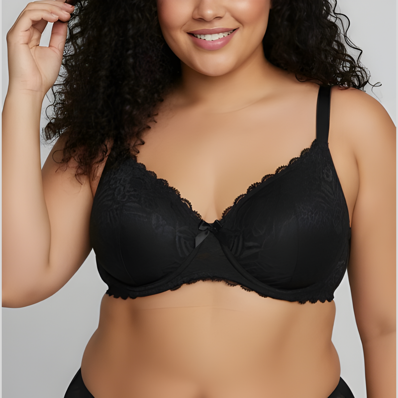 Sutiã Plus Size com Bojo Forma Grande Reforçado Sutia Rendado Lingerie Feminina Plus Langerie
