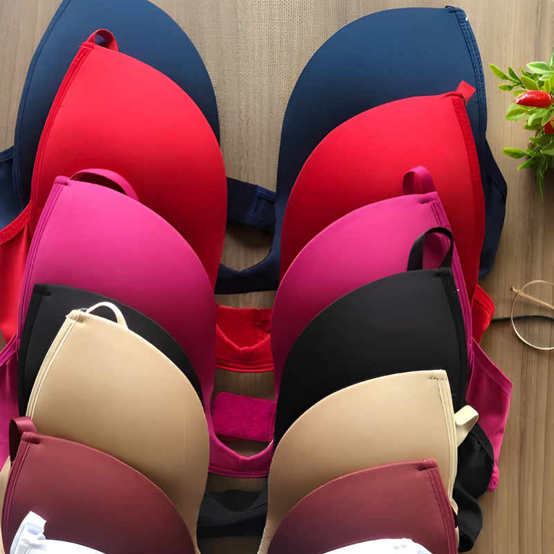 Sutiã Decote Profundo Sutian Com Bojo Soutien em Microfibra Liso á Preço de Fábrica