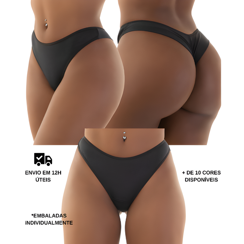 Kit 5 Calcinha Fio Duplo Levanta Bumbum Confortável