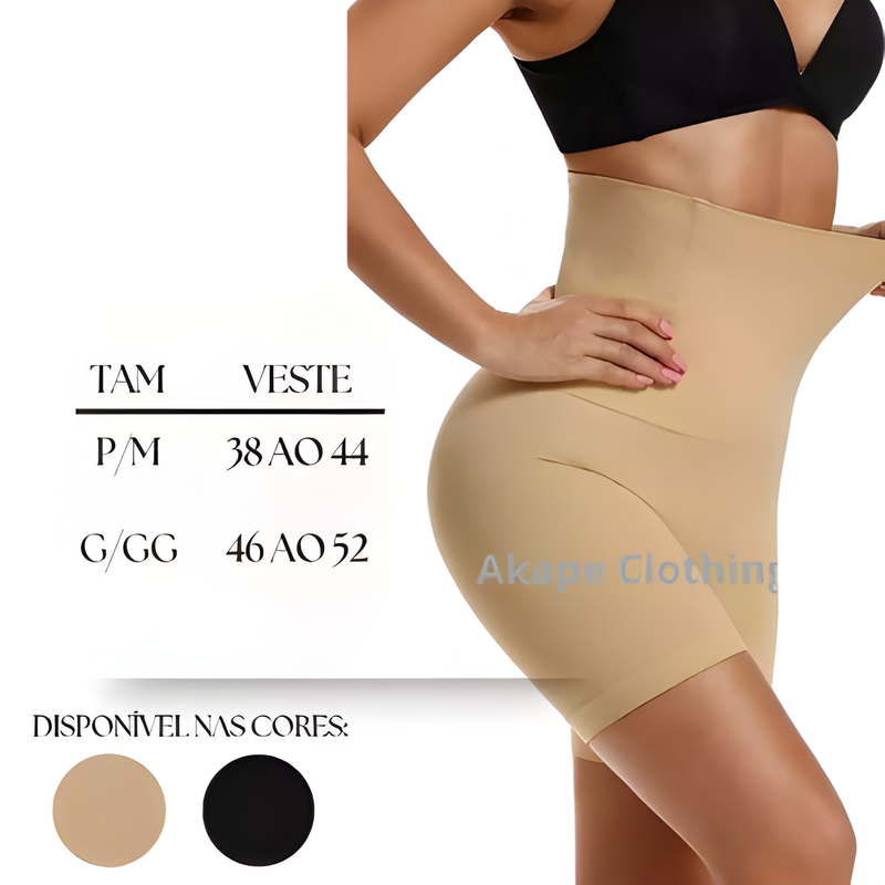 SHORT CINTA MODELADOR ORIGINAL 4 Barbatanas -Alta Compressão -Não Enrola - Zero Transparência  - Empina Bumbum plus size