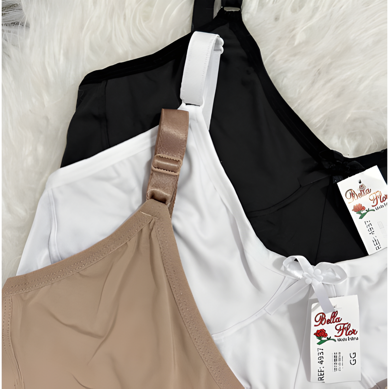 Kit 2 Sutiãs Alta Sustentação Sem Bojo PLUS SIZE Reforçado Alça Com Regulagem Feminino