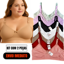 Kit 2 Sutiãs Alta Sustentação Sem Bojo PLUS SIZE Reforçado Alça Com Regulagem Feminino