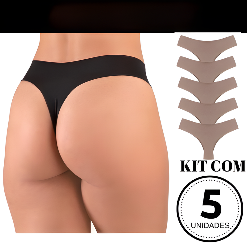 kit 5 calcinhas FIO DENTAL tanga sem costura corte a laser