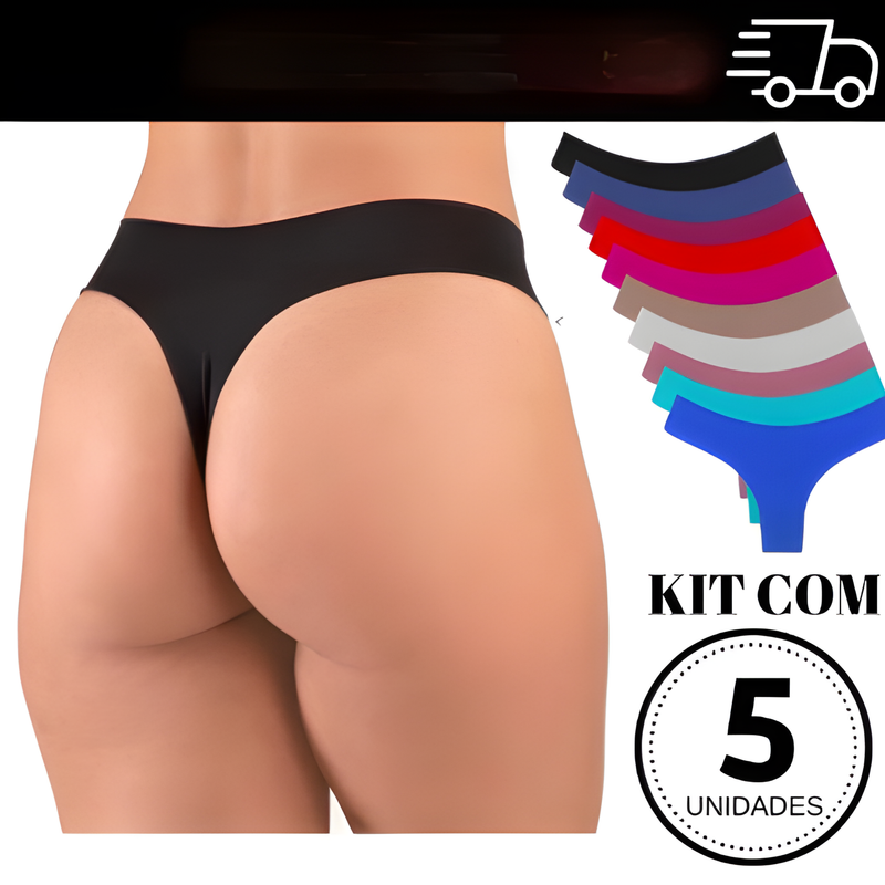 kit 5 calcinhas FIO DENTAL tanga sem costura corte a laser