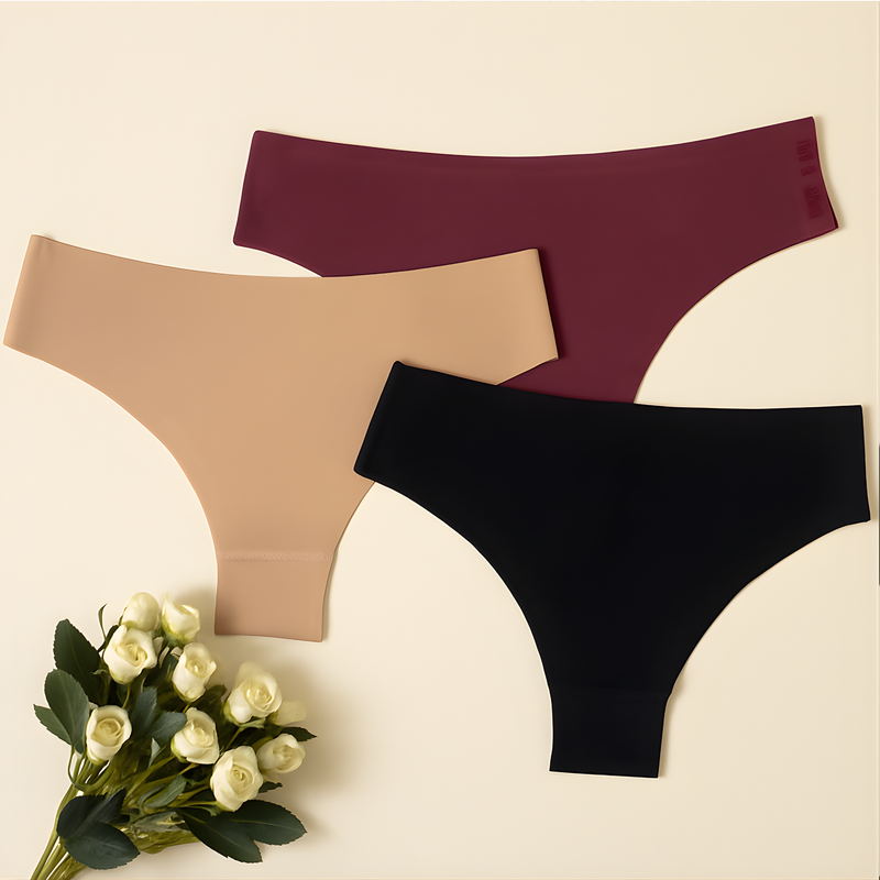 15 Calcinhas Sem Costura Tanga Forro 100% Algodão Calcinha Corte a Laser Não Marca Lisa  Poliamida