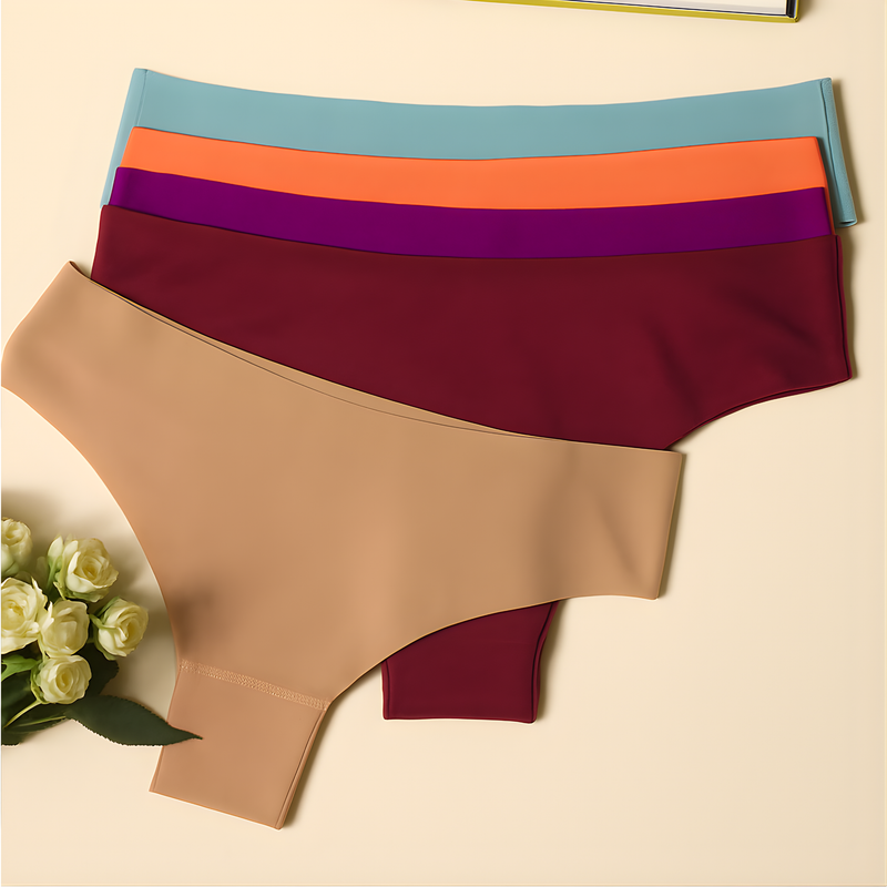 15 Calcinhas Sem Costura Tanga Forro 100% Algodão Calcinha Corte a Laser Não Marca Lisa  Poliamida