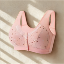 Sutiã Plus Size Lingerie Puro Algodão Sem Fio Linha Frontal Botões De Renda Impressão De Borda