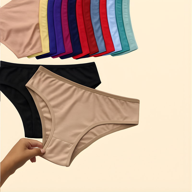 Kit 10 Calcinhas 100% Algodao Basica dia a dia Conforto Calcinhas Lisas