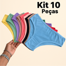 Kit 10 Calcinhas 100% Algodao Basica dia a dia Conforto Calcinhas Lisas