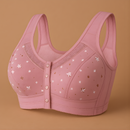 Sutiã Feminino Roupa Interior Plus Size Lingerie Puro Algodão Sem Fio Linha Frontal Botões De Renda Impressão De Borda
