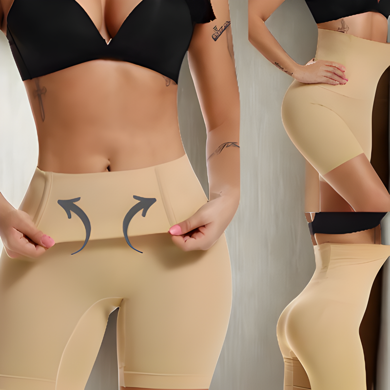 Cinta Modeladora Shorts Alta Compressão Discreta com 4 Barbatanas