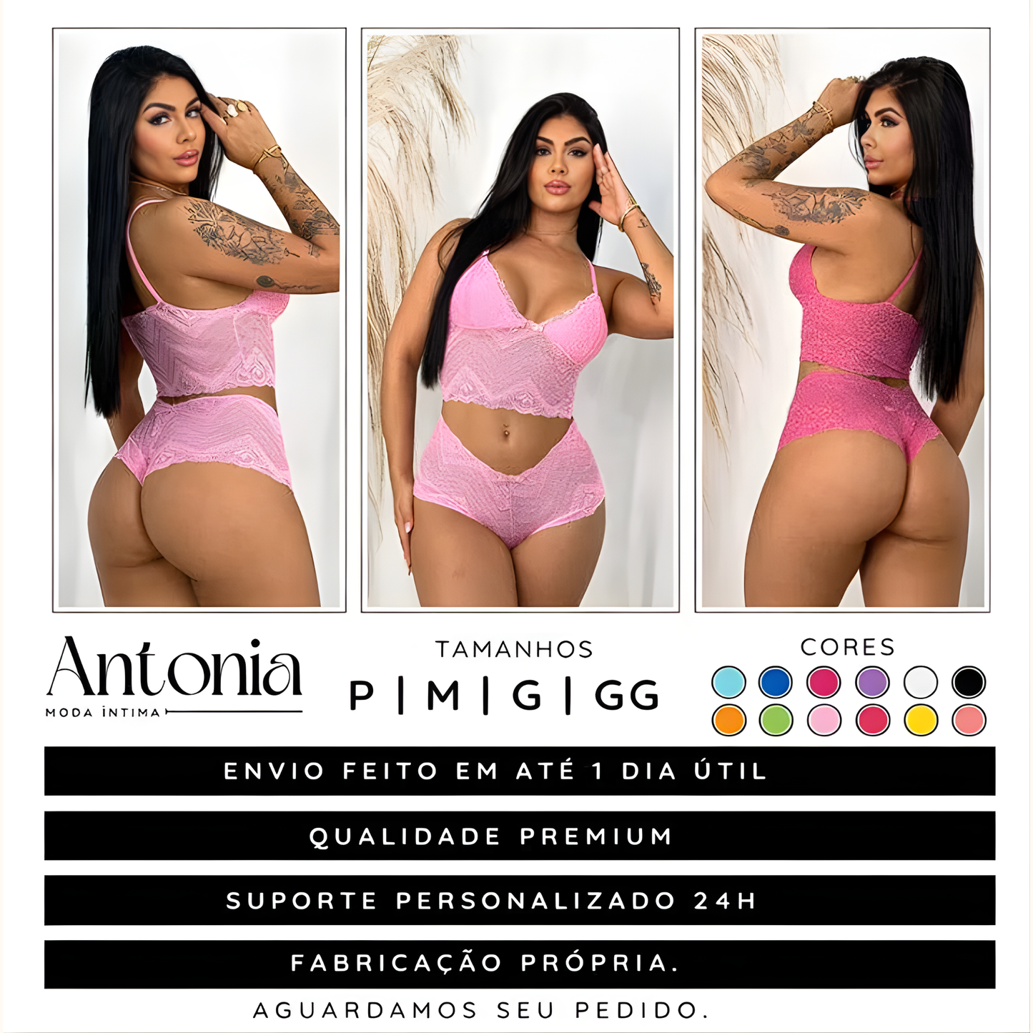 Coleção Lace Romance — Kit com 5 Conjuntos