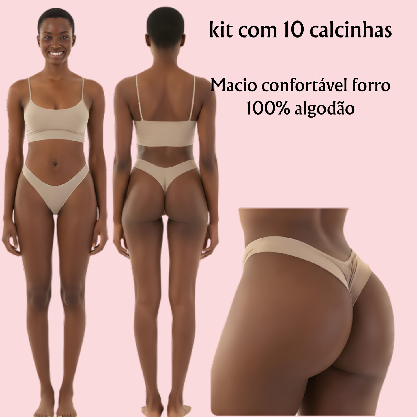 Coleção Lift Essence — Kit com 10 Calcinhas Fio Duplo