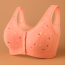 Sutiã Feminino Roupa Interior Plus Size Lingerie Puro Algodão Sem Fio Linha Frontal Botões De Renda Impressão De Borda