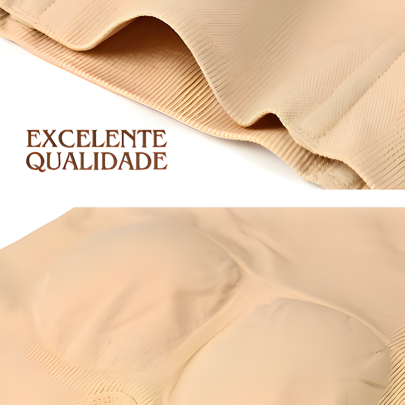 Cinta Modeladora Shorts Alta Compressão Discreta com 4 Barbatanas