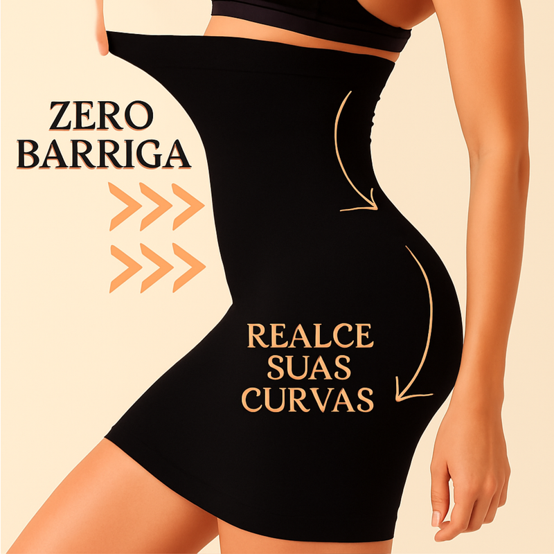 Cinta Modeladora Shorts Alta Compressão Discreta com 4 Barbatanas