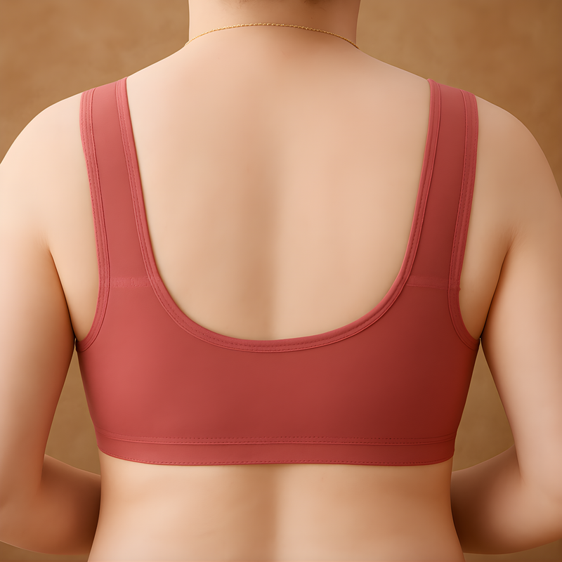 Sutiã Feminino Roupa Interior Plus Size Lingerie Puro Algodão Sem Fio Linha Frontal Botões De Renda Impressão De Borda