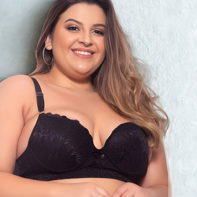 Kit 3 Sutiã Plus Size Feminino Reforçado De Renda Com Bojo Sustentação Conforto Alça Grossa Com Aro