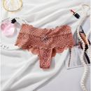 ZXYOUPING Calcinha Feminina Renda Sexy Tanga Cintura Média Respirável Lingerie G String S-XL