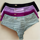 Kit Calcinha Plus Size Fio Duplo com Renda Reduz Culote Disfarçada Medidas Adulto Feminina Lingerie