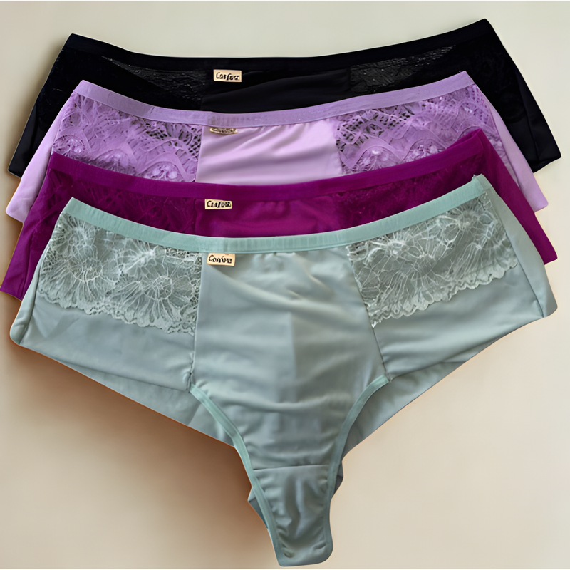 Kit Calcinha Plus Size Fio Duplo com Renda Reduz Culote Disfarçada Medidas Adulto Feminina Lingerie