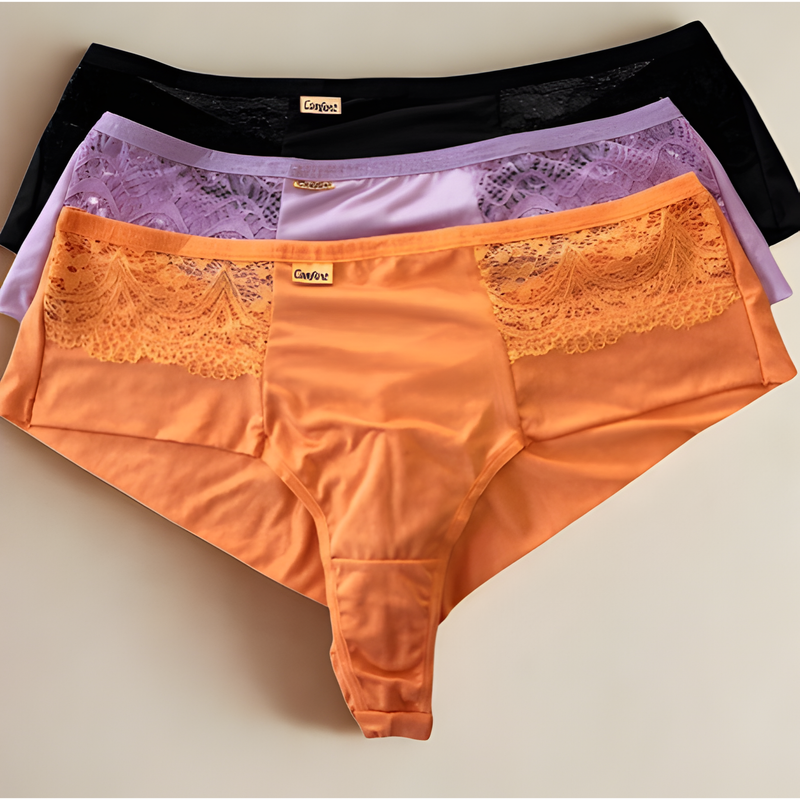 Kit Calcinha Plus Size Fio Duplo com Renda Reduz Culote Disfarçada Medidas Adulto Feminina Lingerie