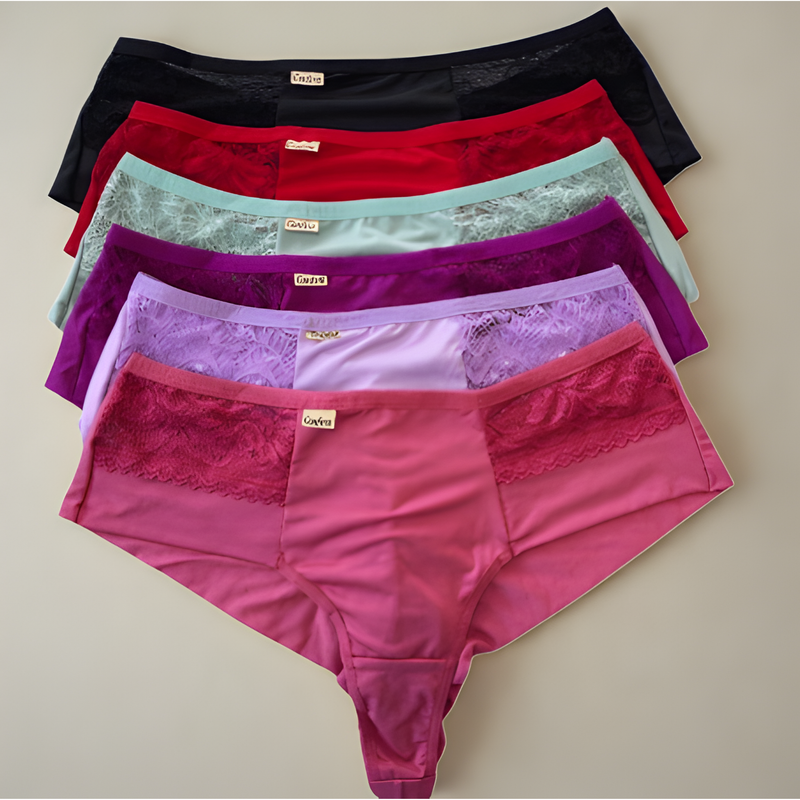 Kit Calcinha Plus Size Fio Duplo com Renda Reduz Culote Disfarçada Medidas Adulto Feminina Lingerie