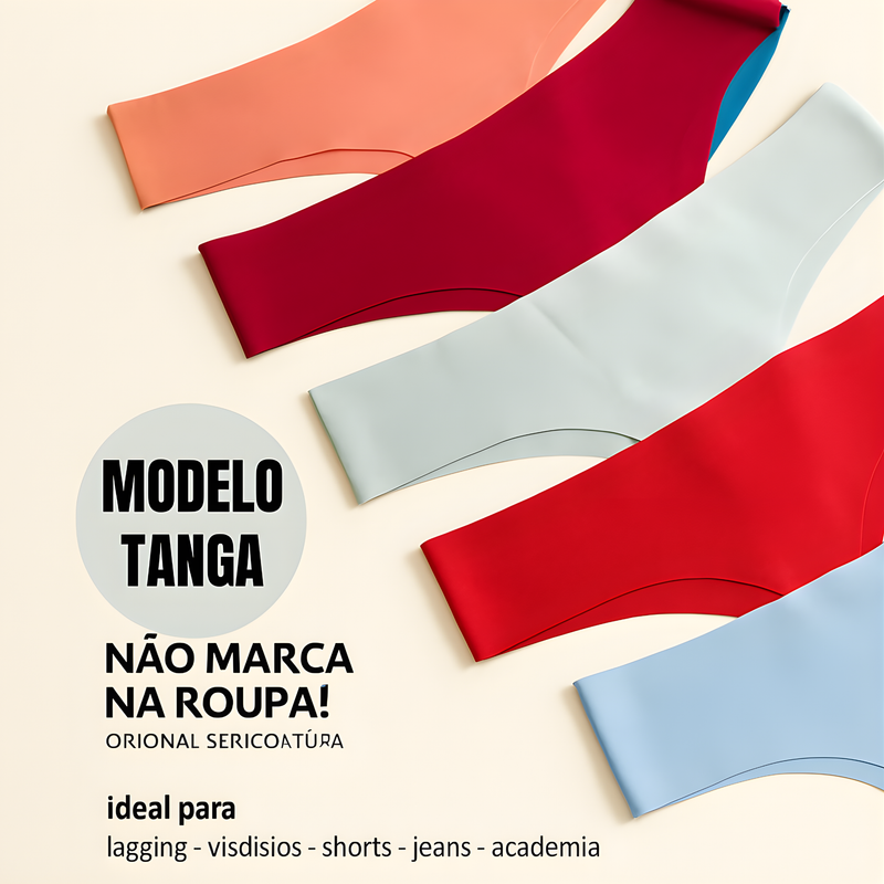 KIT 10 Calcinhas Sem Costura Tanga Laser Não Marca Moda Intima Lingerie
