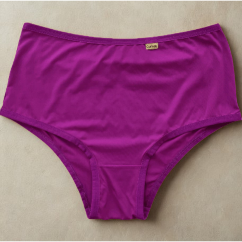 Kit c/ 5 Calcinhas Calçola Senhora Plus Size Hot Pants Conforto Cós Alto Cintura Alta