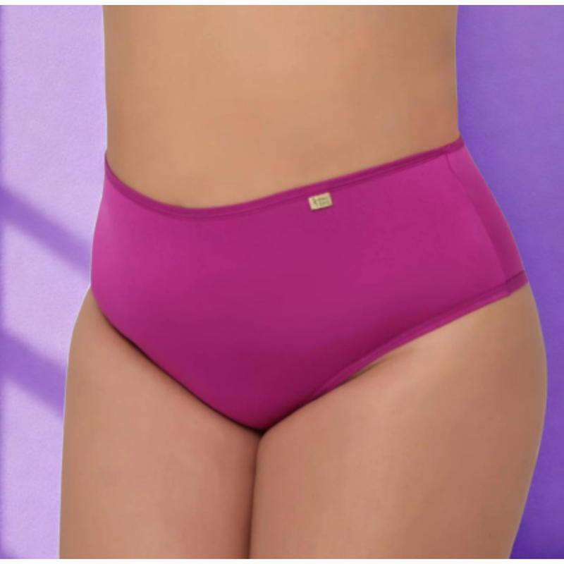 Kit c/ 5 Calcinhas Calçola Senhora Plus Size Hot Pants Conforto Cós Alto Cintura Alta