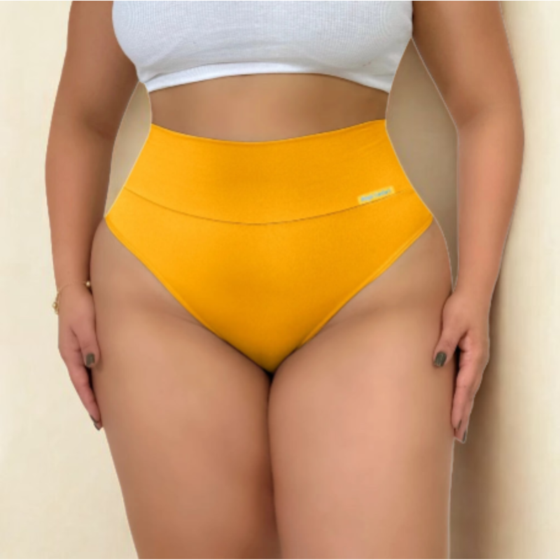 Kit Com 5 Calcinha Plus Size G1 e G2 Cós Alto Segura Barriga Zero Barriga