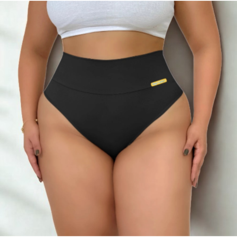 Kit Com 5 Calcinha Plus Size G1 e G2 Cós Alto Segura Barriga Zero Barriga