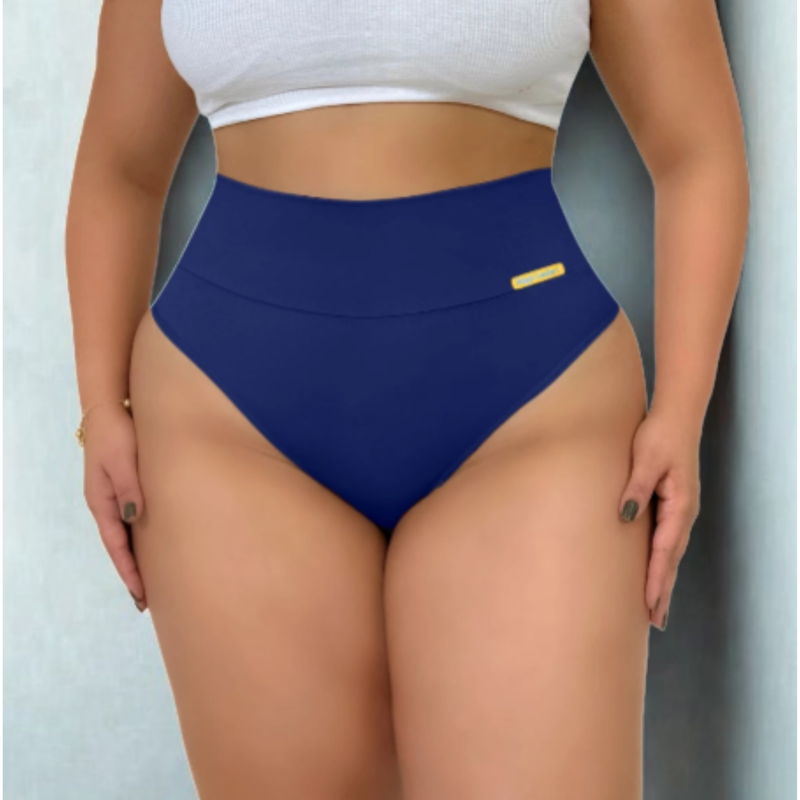 Kit Com 5 Calcinha Plus Size G1 e G2 Cós Alto Segura Barriga Zero Barriga