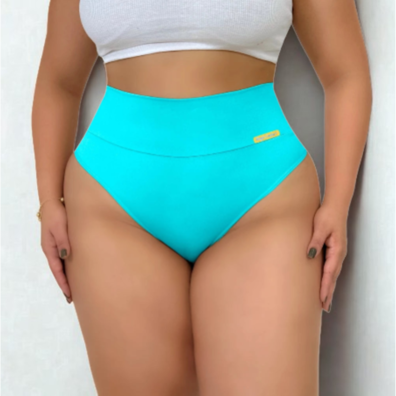 Kit Com 5 Calcinha Plus Size G1 e G2 Cós Alto Segura Barriga Zero Barriga
