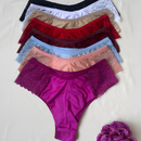 Kit c/ 5 Calcinha Plus size Fio Duplo c/ Renda Lateral Lingerie Feminina Conforto