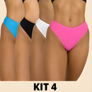 Kit 10 Tanga Canelada Importada Fio Dendal Calcinha Cintura Alta Pala Dupla