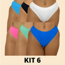 Kit 10 Tanga Canelada Importada Fio Dendal Calcinha Cintura Alta Pala Dupla