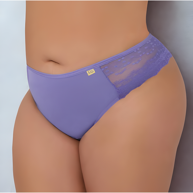 Kit c/ 5 Calcinha Plus size Fio Duplo c/ Renda Lateral Lingerie Feminina Conforto