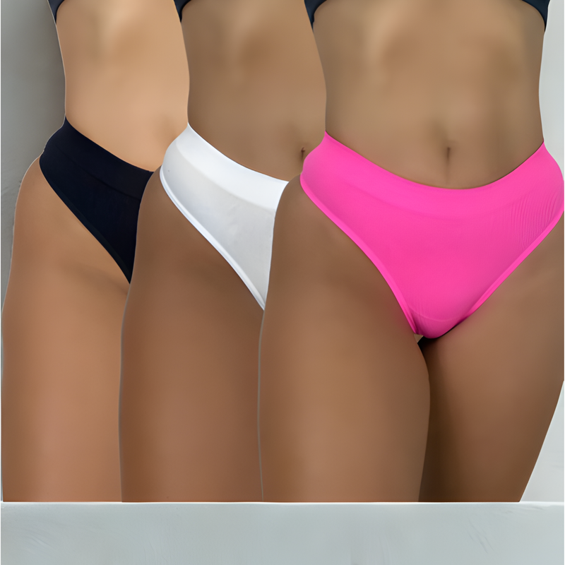 Kit 10 Tanga Canelada Importada Fio Dendal Calcinha Cintura Alta Pala Dupla