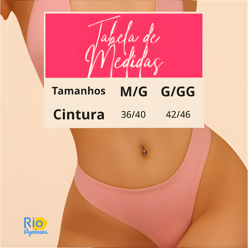 Kit 10 Tanga Canelada Importada Fio Dendal Calcinha Cintura Alta Pala Dupla