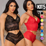Coleção Lace Romance — Kit com 5 Conjuntos