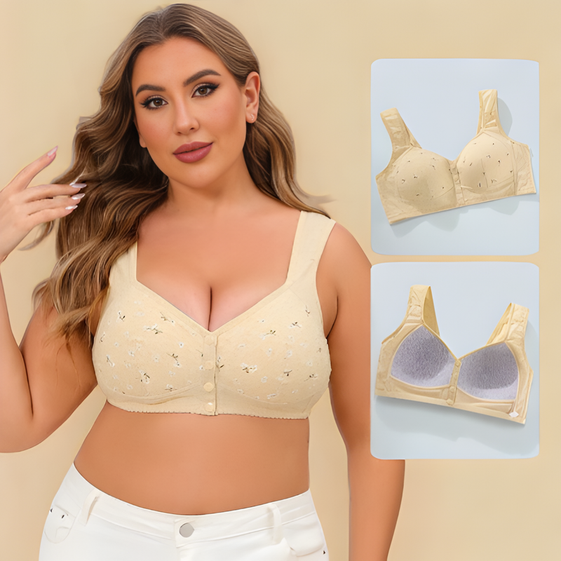 Sutiã Plus Size com bojo Frontal - Tecido de Algodão Confortável e Estampado