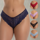 Kit 5 Calcinhas Fio Dental Lingerie Em Renda Sexy Sensual