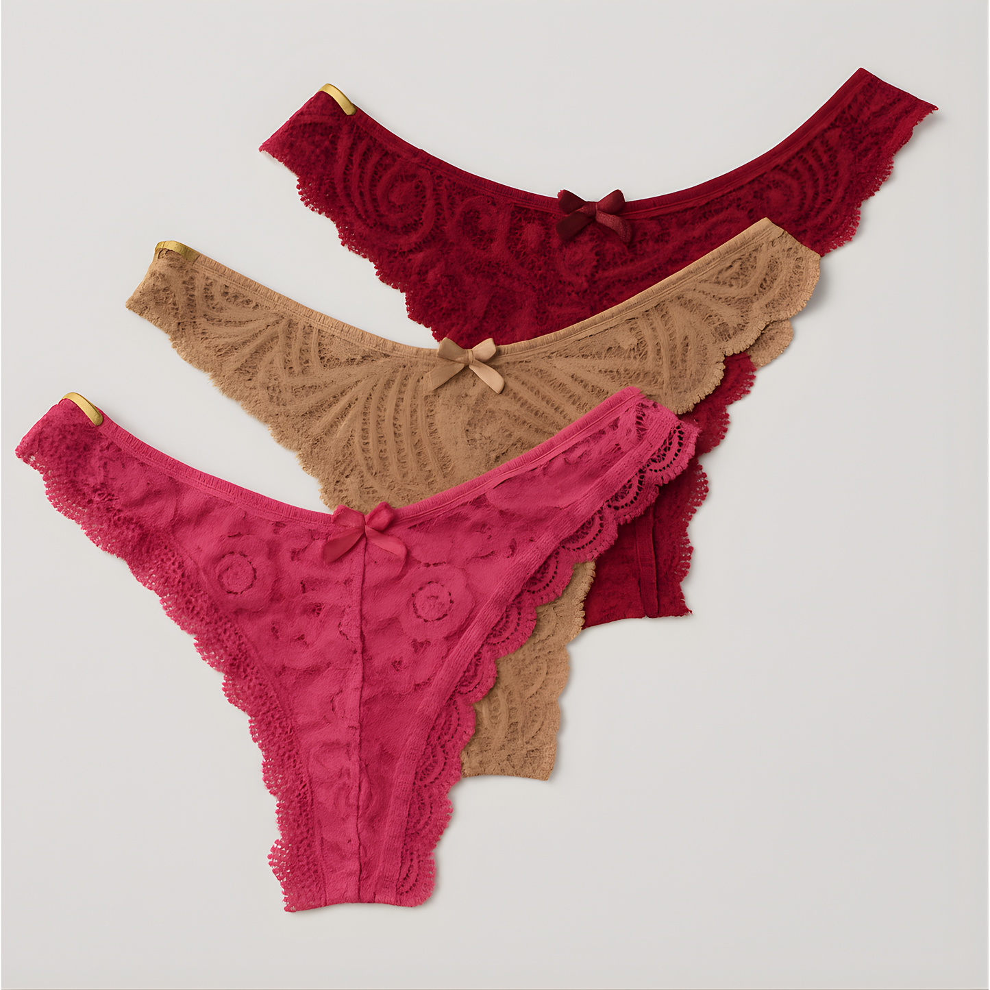 Coleção Melissa Lace — Kit com 3 Calcinhas