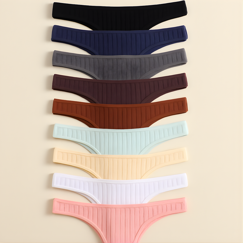Kit 10 Calcinha Fio Dental Feminina Canelado Forro de Algodão