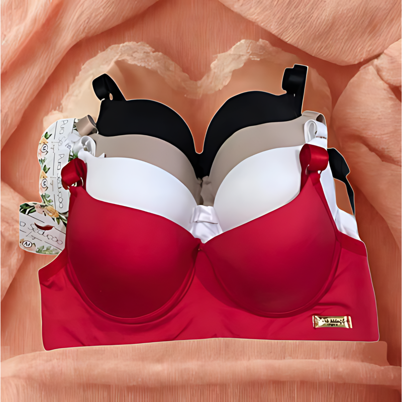 Kit C/4 Sutiã Básico Reforçado Com Bojo Do P Ao Gg Direto da Fábrica