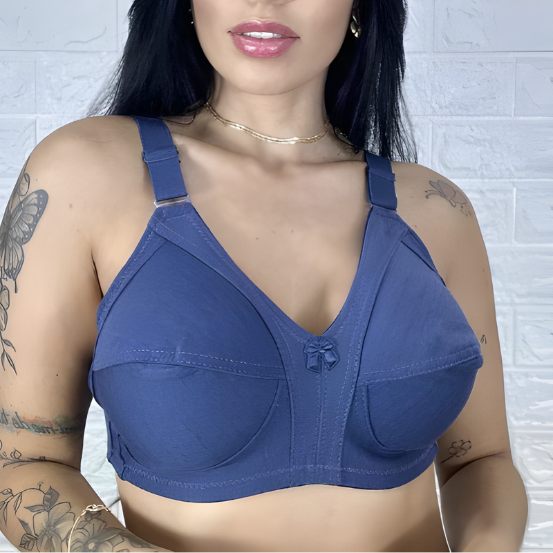 Sutiã Plus Size Reforçado Algodão Liso Conforto Feminino Sem bojo Sem Aro Alta Sustentação Modelador