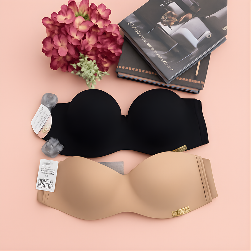 KIT 2 SUTIÃ TOMARA QUE CAIA  REFORÇADO ALÇA REMOVÍVEL LUXO 3 FECHOS SUTIAN FEMININO