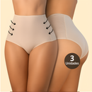 Kit C/3 Calcinhas Cinta Modeladora Compressão Cós Alto Redutora de Medidas