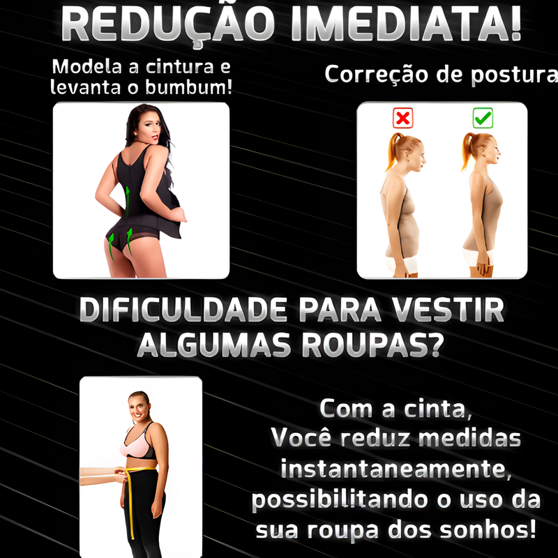 Cinta Modeladora de Barriga e Cintura Dupla Compressão Ajustável ao Corpo